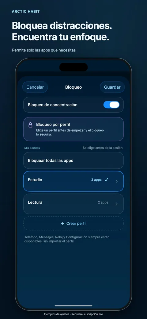 Bloquea distracciones. Encuentra tu enfoque.