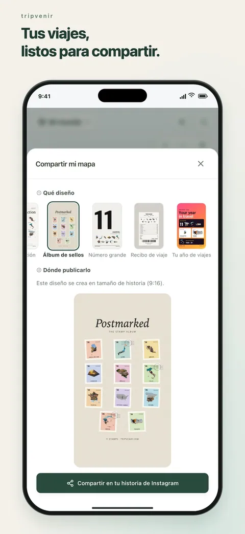 Tus viajes, listos para compartir.